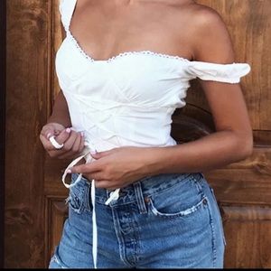 Lace front crop top